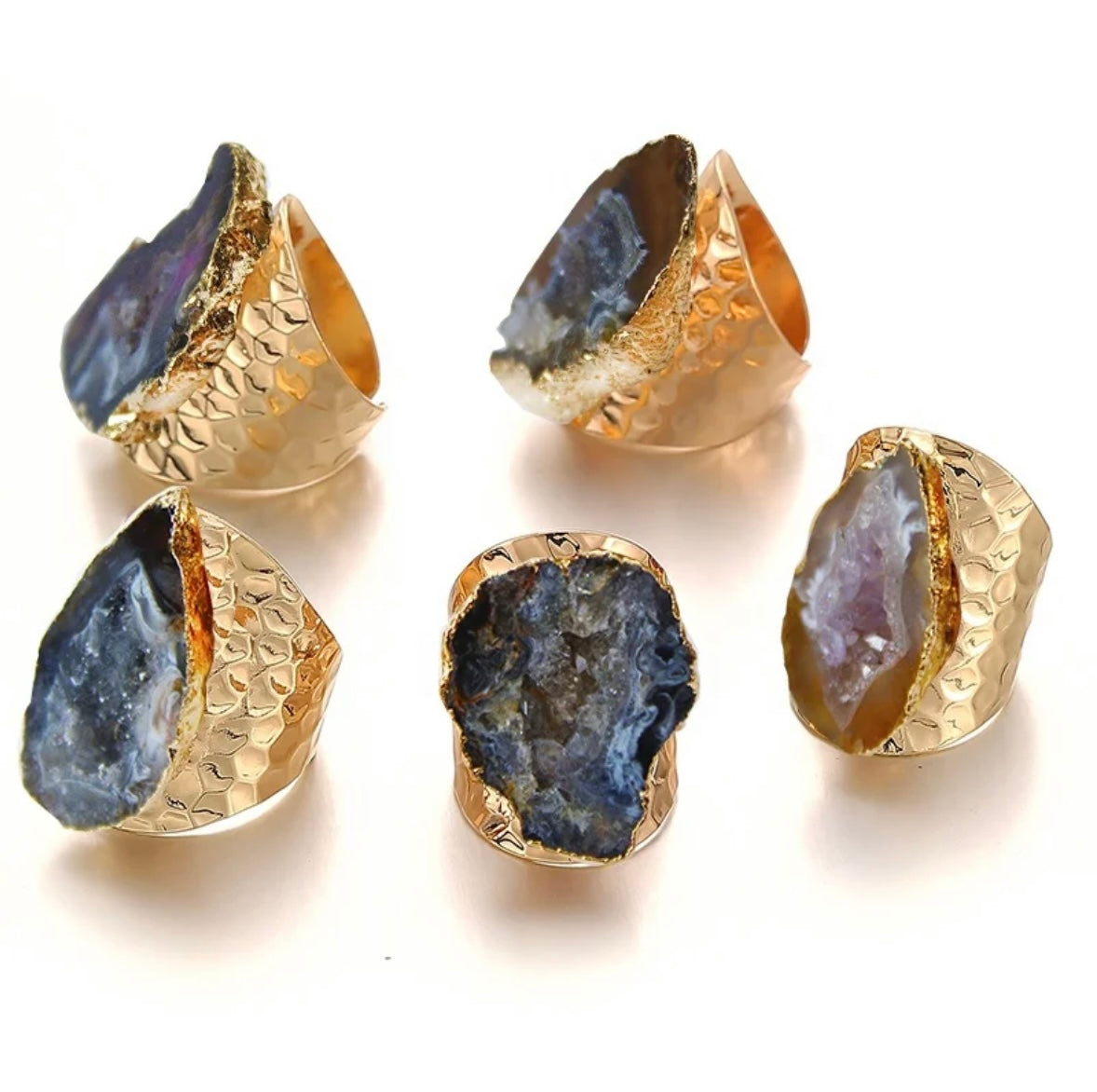 Life Force & Personal Power Raw Agate Ring