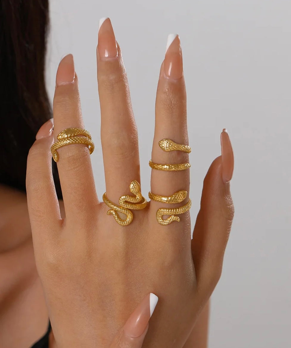 18k Gold Plated "PROTECTION" Snake Ring